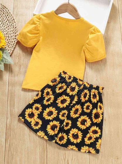 Girls The Princess Has Arrived Top and Sunflower Print Shorts Set - Premium Baby Set -  Follower Of Faith Apparel Kids sets, M.Q, Ship From Overseas, Sunflower print toddler set, Toddler, Toddler apparel, toddler girl, Toddler set, Toddler sets Shop our Christian T-Shirts & Apparel