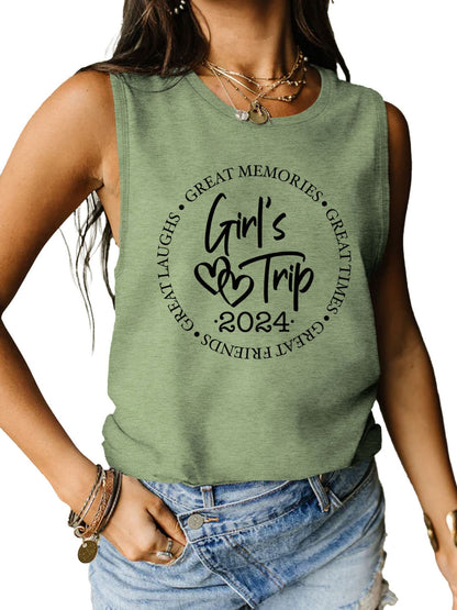 Girls Trip 2024 Ladies Tank Top - Premium Ladies Tank Top -  Follower Of Faith Apparel Girls night apparel, Girls night tank top, Girls trip 2024, Girls weekend getaway tank top, ladies tank top, Ladies Tank Tops, Matching girls trip tank top, S.J.F.S, Ship From Overseas, womens apparel, Womens tank top Shop our Christian T-Shirts & Apparel