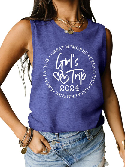 Girls Trip 2024 Ladies Tank Top - Premium Ladies Tank Top -  Follower Of Faith Apparel Girls night apparel, Girls night tank top, Girls trip 2024, Girls weekend getaway tank top, ladies tank top, Ladies Tank Tops, Matching girls trip tank top, S.J.F.S, Ship From Overseas, womens apparel, Womens tank top Shop our Christian T-Shirts & Apparel