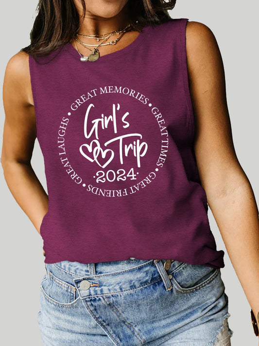 Girls Trip 2024 Ladies Tank Top - Premium Ladies Tank Top -  Follower Of Faith Apparel Girls night apparel, Girls night tank top, Girls trip 2024, Girls weekend getaway tank top, ladies tank top, Ladies Tank Tops, Matching girls trip tank top, S.J.F.S, Ship From Overseas, womens apparel, Womens tank top Shop our Christian T-Shirts & Apparel