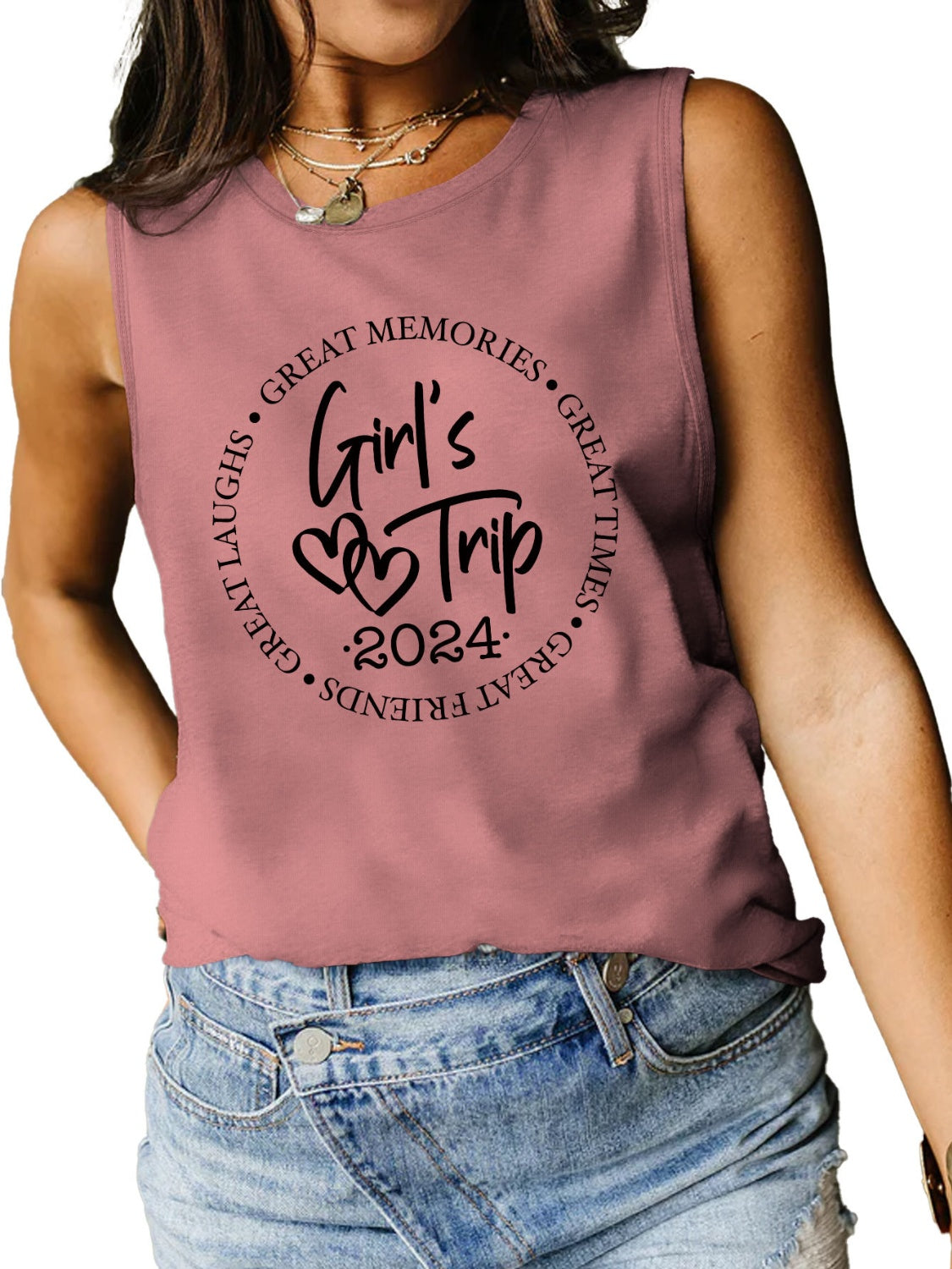 Girls Trip 2024 Ladies Tank Top - Premium Ladies Tank Top -  Follower Of Faith Apparel Girls night apparel, Girls night tank top, Girls trip 2024, Girls weekend getaway tank top, ladies tank top, Ladies Tank Tops, Matching girls trip tank top, S.J.F.S, Ship From Overseas, womens apparel, Womens tank top Shop our Christian T-Shirts & Apparel