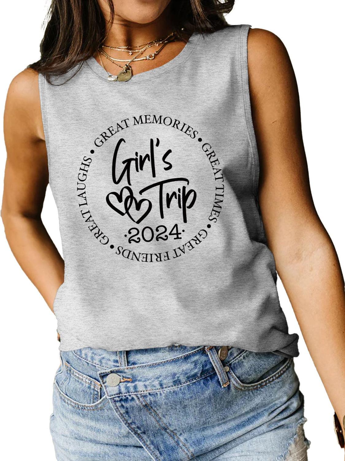 Girls Trip 2024 Ladies Tank Top - Premium Ladies Tank Top -  Follower Of Faith Apparel Girls night apparel, Girls night tank top, Girls trip 2024, Girls weekend getaway tank top, ladies tank top, Ladies Tank Tops, Matching girls trip tank top, S.J.F.S, Ship From Overseas, womens apparel, Womens tank top Shop our Christian T-Shirts & Apparel