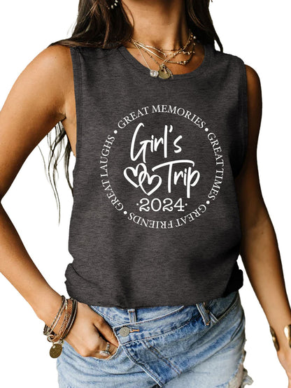 Girls Trip 2024 Ladies Tank Top - Premium Ladies Tank Top -  Follower Of Faith Apparel Girls night apparel, Girls night tank top, Girls trip 2024, Girls weekend getaway tank top, ladies tank top, Ladies Tank Tops, Matching girls trip tank top, S.J.F.S, Ship From Overseas, womens apparel, Womens tank top Shop our Christian T-Shirts & Apparel