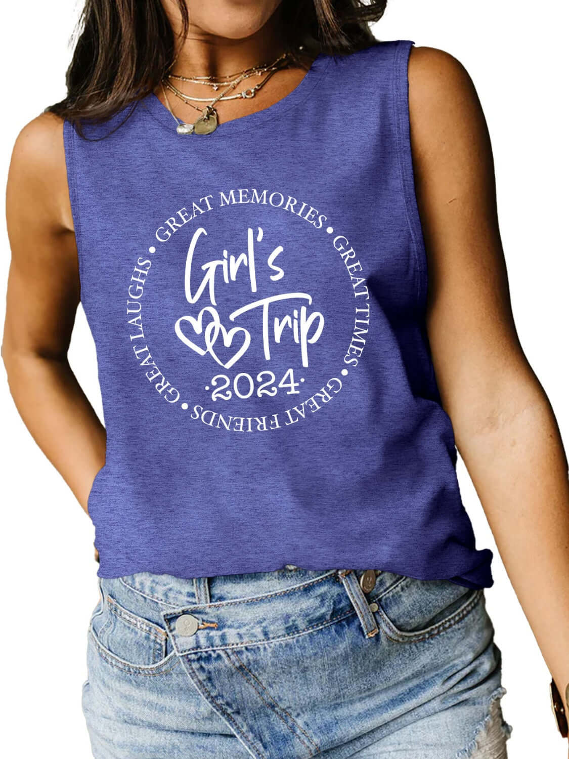 Girls Trip 2024 Ladies Tank Top - Premium Ladies Tank Top -  Follower Of Faith Apparel Girls night apparel, Girls night tank top, Girls trip 2024, Girls weekend getaway tank top, ladies tank top, Ladies Tank Tops, Matching girls trip tank top, S.J.F.S, Ship From Overseas, womens apparel, Womens tank top Shop our Christian T-Shirts & Apparel