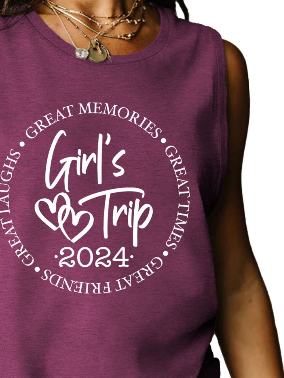 Girls Trip 2024 Ladies Tank Top - Premium Ladies Tank Top -  Follower Of Faith Apparel Girls night apparel, Girls night tank top, Girls trip 2024, Girls weekend getaway tank top, ladies tank top, Ladies Tank Tops, Matching girls trip tank top, S.J.F.S, Ship From Overseas, womens apparel, Womens tank top Shop our Christian T-Shirts & Apparel