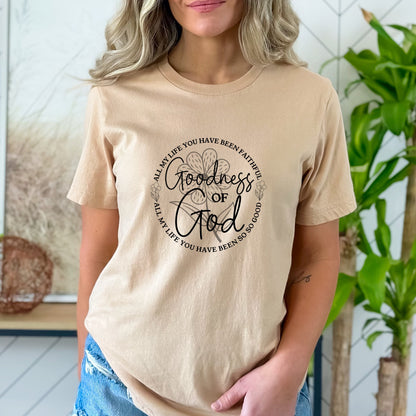 Goodness Of God Ladies T-Shirt - Premium Ladies T-Shirt -  Follower Of Faith Apparel Bible verse t shirts, Christian t shirts for ladies, Cotton, Crew neck, Faith based tees, Faith t shirts, Goodness of God tee, ladies Short sleeve, ladies Short Sleeve t shirt, ladies Short Sleeve tee, ladies short sleeve tees, Ladies T-shirt, Neck Labels, new arrival, new arrivals, Regular fit, T-shirts, Women's Clothing, Womens t shirt, Women’s Christian apparel Shop our Christian T-Shirts & Apparel