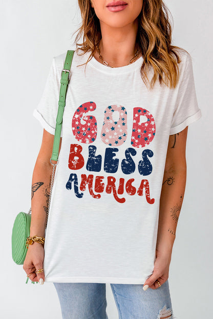 Gos Bless America Retro Ladies T-Shirt - Premium Ladies T-Shirt -  Follower Of Faith Apparel American flag, Fourth of July, Fourth of July tees, God bless America t shirt, Ladies retro god bless america t shirt, new arrival, new arrivals, Sale, Ship From Overseas, SYNZ, womens apparel, Womens summer tops Shop our Christian T-Shirts & Apparel