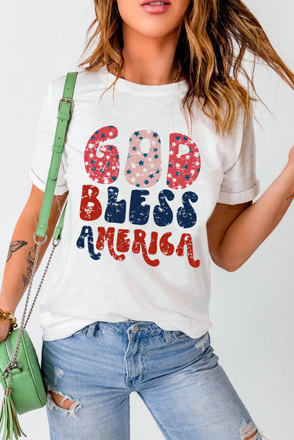 Gos Bless America Retro Ladies T-Shirt - Premium Ladies T-Shirt -  Follower Of Faith Apparel American flag, Fourth of July, Fourth of July tees, God bless America t shirt, Ladies retro god bless america t shirt, new arrival, new arrivals, Sale, Ship From Overseas, SYNZ, womens apparel, Womens summer tops Shop our Christian T-Shirts & Apparel