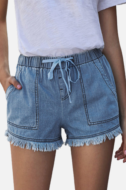 Leslie Freyed Hem Ladies Denim Shorts - Follower Of Faith Apparel