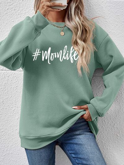 Graphic #MomLife Round Neck Ladies Sweatshirt - Premium Sweatshirt -  Follower Of Faith Apparel Changeable, green, Ladies sweatshirt, Ladies sweatshirts, Mom life, Momlife, new, new arrival, new arrivals, Ship From Overseas Shop our Christian T-Shirts & Apparel