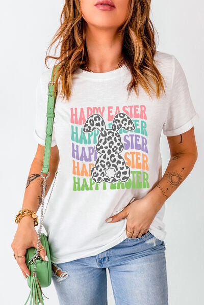 HAPPY EASTER Ladies T-Shirt - Premium Ladies T-Shirt -  Follower Of Faith Apparel Apparel for Easter, Easter bunny tee, Easter tee, Happy Easter tee, Holiday Easter, Jesus tee for Easter, ladies Short sleeve, ladies Short Sleeve t shirt, ladies Short Sleeve tee, ladies short sleeve tees, new arrival, new arrivals, SYNZ Shop our Christian T-Shirts & Apparel