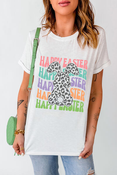 HAPPY EASTER Ladies T-Shirt - Premium Ladies T-Shirt -  Follower Of Faith Apparel Apparel for Easter, Easter bunny tee, Easter tee, Happy Easter tee, Holiday Easter, Jesus tee for Easter, ladies Short sleeve, ladies Short Sleeve t shirt, ladies Short Sleeve tee, ladies short sleeve tees, new arrival, new arrivals, SYNZ Shop our Christian T-Shirts & Apparel