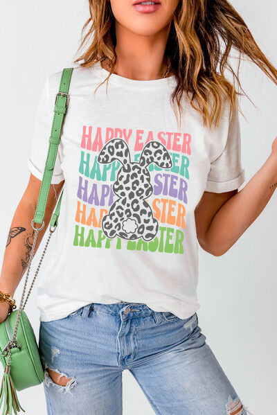 HAPPY EASTER Ladies T-Shirt - Premium Ladies T-Shirt -  Follower Of Faith Apparel Apparel for Easter, Easter bunny tee, Easter tee, Happy Easter tee, Holiday Easter, Jesus tee for Easter, ladies Short sleeve, ladies Short Sleeve t shirt, ladies Short Sleeve tee, ladies short sleeve tees, new arrival, new arrivals, SYNZ Shop our Christian T-Shirts & Apparel