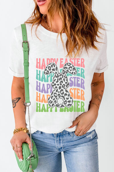 HAPPY EASTER Ladies T-Shirt - Premium Ladies T-Shirt -  Follower Of Faith Apparel Apparel for Easter, Easter bunny tee, Easter tee, Happy Easter tee, Holiday Easter, Jesus tee for Easter, ladies Short sleeve, ladies Short Sleeve t shirt, ladies Short Sleeve tee, ladies short sleeve tees, new arrival, new arrivals, SYNZ Shop our Christian T-Shirts & Apparel