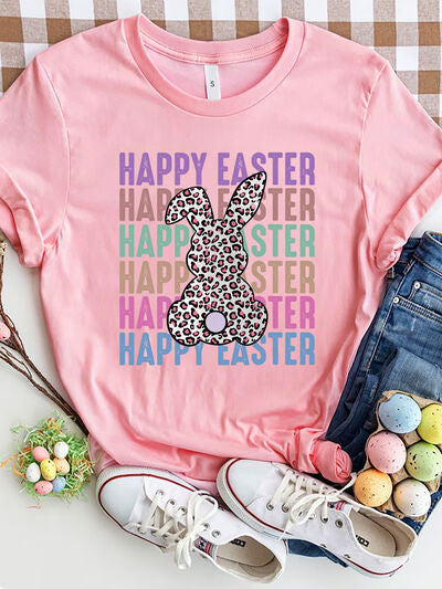 HAPPY EASTER Leopard Bunny Ladies T-Shirt - Premium Ladies T-Shirt -  Follower Of Faith Apparel E@M@E, Ship From Overseas, Shipping delay February 2 - February 15 Shop our Christian T-Shirts & Apparel