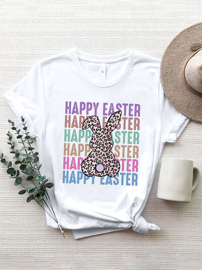 HAPPY EASTER Leopard Bunny Ladies T-Shirt - Premium Ladies T-Shirt -  Follower Of Faith Apparel E@M@E, Ship From Overseas, Shipping delay February 2 - February 15 Shop our Christian T-Shirts & Apparel