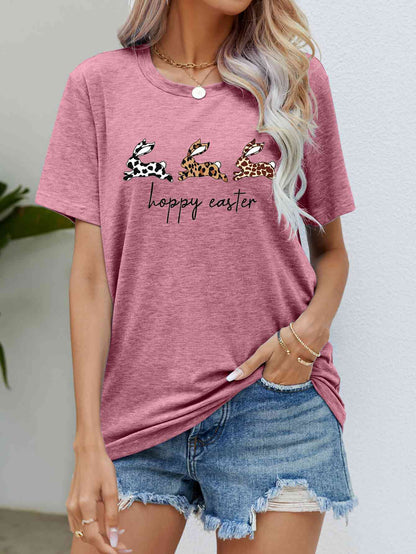 HOPPY EASTER Bunny Ladies T-Shirt - Follower Of Faith Apparel