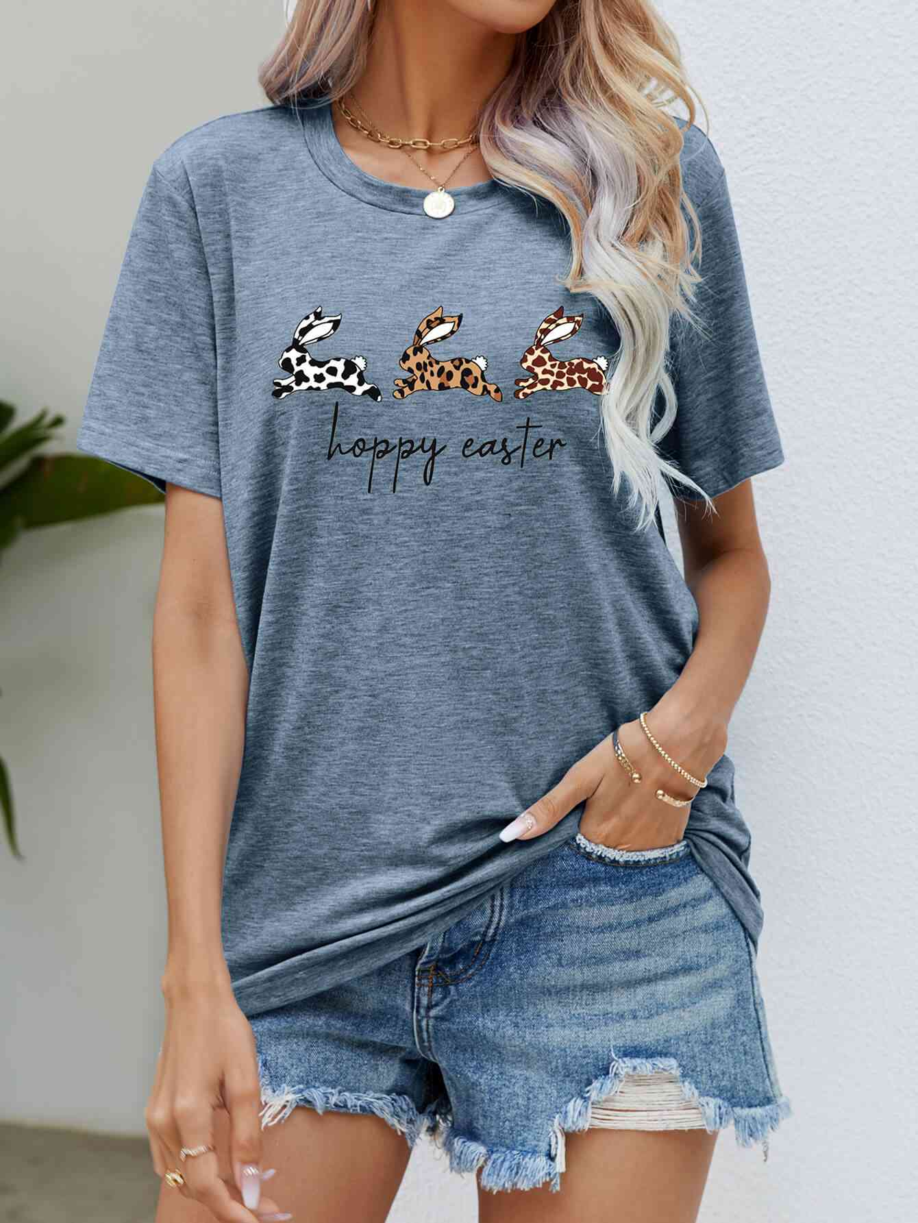 HOPPY EASTER Bunny Ladies T-Shirt - Follower Of Faith Apparel