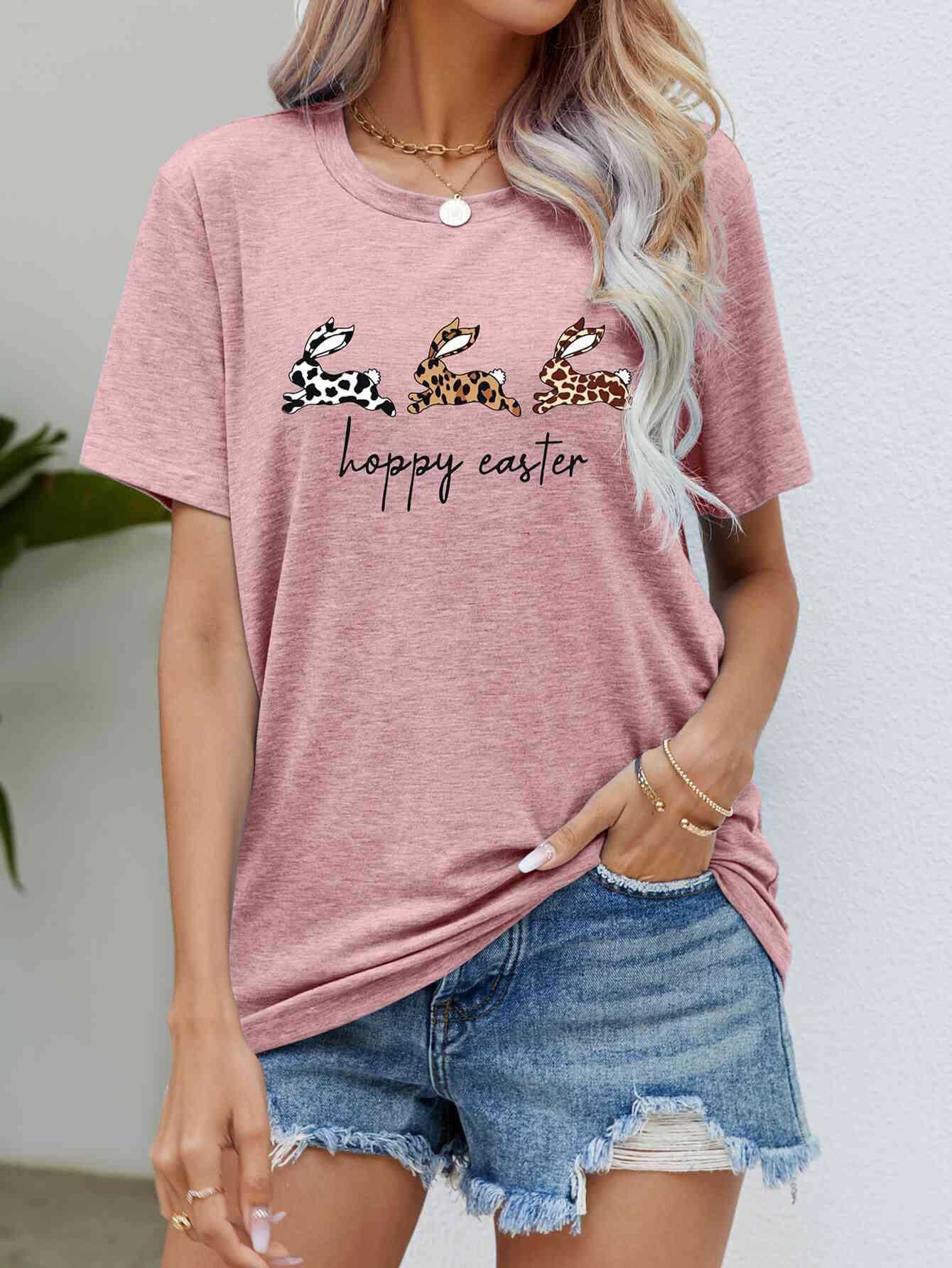 HOPPY EASTER Bunny Ladies T-Shirt - Follower Of Faith Apparel