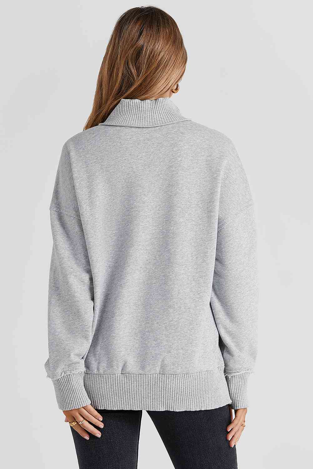 Half Snap Drop Shoulder Long Sleeve Ladies Sweatshirt - Premium Sweatshirt -  Follower Of Faith Apparel Ladies sweatshirt, Ladies sweatshirts, new, new arrival, new arrivals, Ship From Overseas, Snap sweatshirt, SYNZ Shop our Christian T-Shirts & Apparel