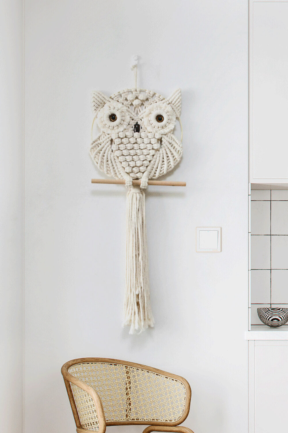 Hand-Woven Owl Macrame Wall Hanging - Premium Home Decor -  Follower Of Faith Apparel Bohemian decor, Bohemian owl wall decor, boho, Boho home decor, Boho owl decor, Boho style, Boho wall decor, FFan, Home decor, Macrame owl wall hanging, new, new arrival, new arrivals, Sale, Ship From Overseas, Wall home decor Shop our Christian T-Shirts & Apparel