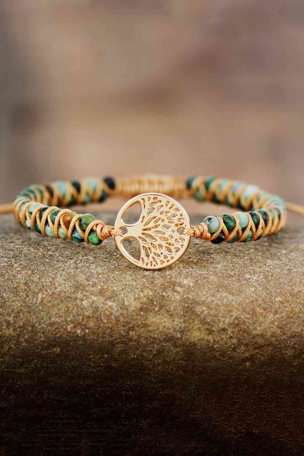 Handmade Tree Shape Beaded Copper Bracelet - Premium bracelet -  Follower Of Faith Apparel Accessories, Christian bracelet, Christian jewelry, L.Z., Ship From Overseas, stone rope bracelet, tree shaped beaded bracelet Shop our Christian T-Shirts & Apparel