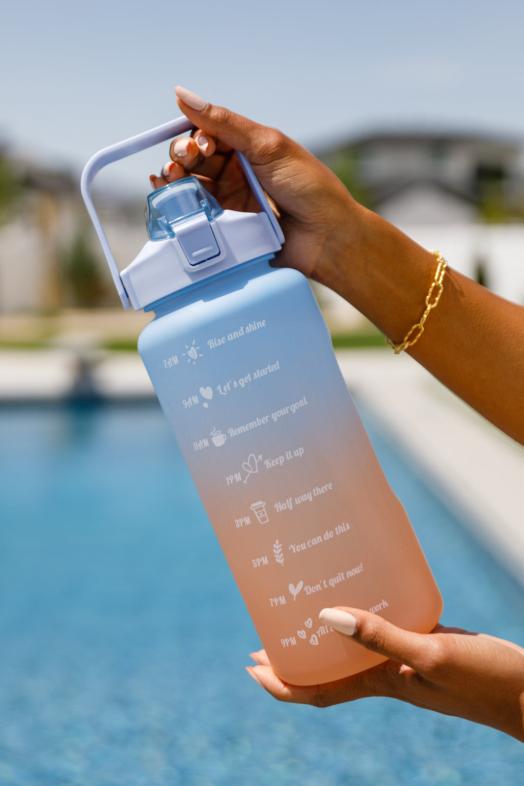 Happy Hydrations Water Bottles Blue - Premium Health & Beauty -  Follower Of Faith Apparel 5-29-2023, A23, Accessories, Health & Beauty, Indoor, LaborDay23, Lifestyle, OS, Outdoor, Restocks, SB58 Shop our Christian T-Shirts & Apparel