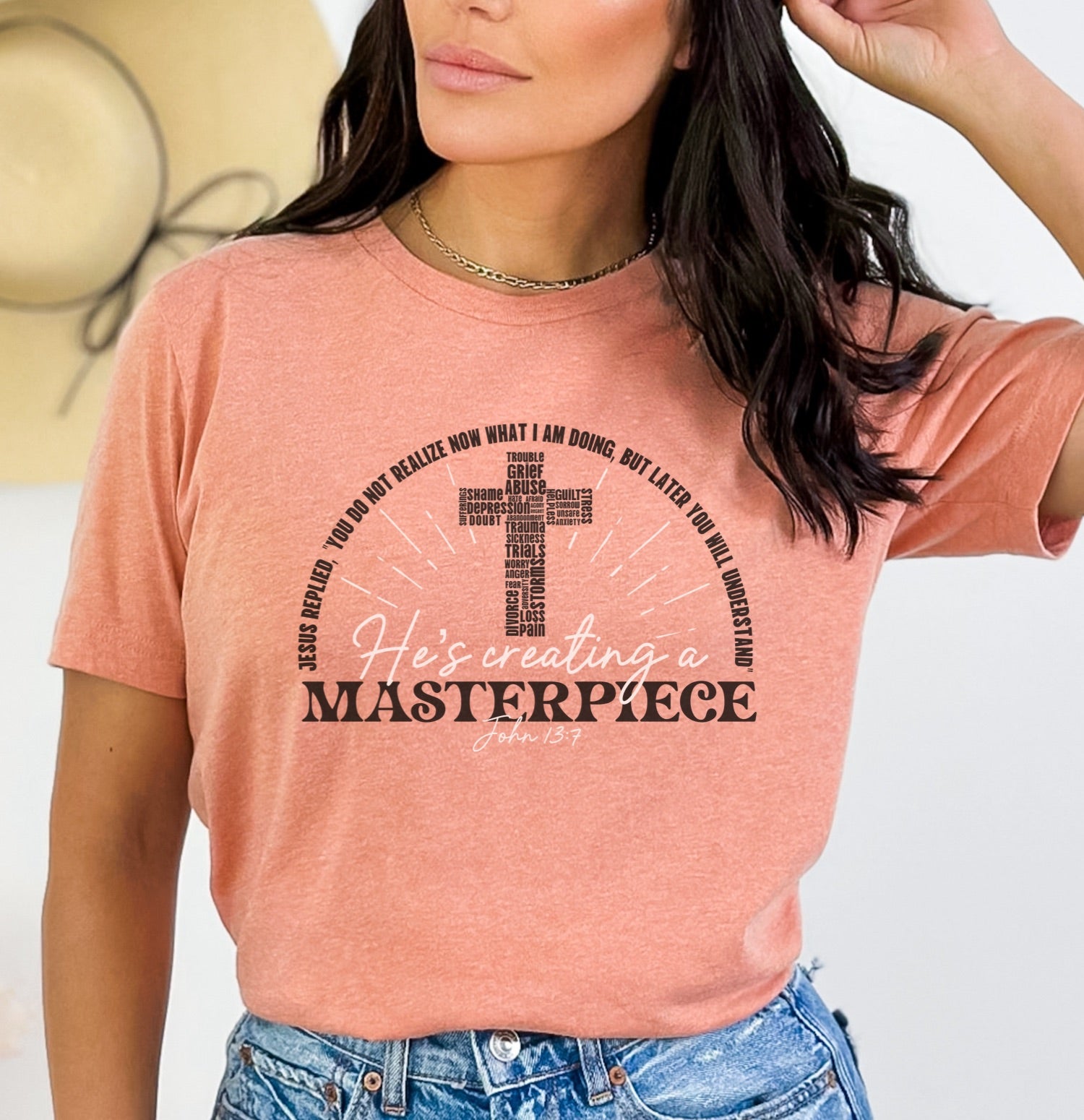 He’s Creating A Masterpiece Ladies T-Shirt (John 13:7) - Premium Ladies T-Shirt -  Follower Of Faith Apparel Bible scripture t shirt, Bible verse t shirt, Bible verse tee, Christian t shirt, Cotton, Crew neck, DTG, Faith apparel, Faith based t shirt, He’s creating a masterpiece t shirt, John 13:7 T shirt, John 13:7 tee, Neck Labels, new arrival, Regular fit, T-shirts, Unisex, Women's Clothing, Women’s Faith t shirts Shop our Christian T-Shirts & Apparel