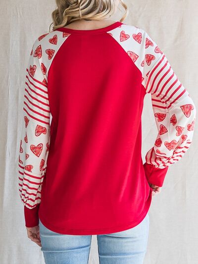 Heart Striped Quarter Button Ladies Long Sleeve T-Shirt - Premium Ladies Long-sleeve -  Follower Of Faith Apparel heart long sleeve tee, Heart sweatshirt, Hearts, Hearts sweatshirt, Ladies long sleeve, Ladies Long Sleeve Tee, new arrival, new arrivals, newest arrival, Ship From Overseas, SYNZ, Valentine's Day Picks, Valentines day, Valentines picks Shop our Christian T-Shirts & Apparel