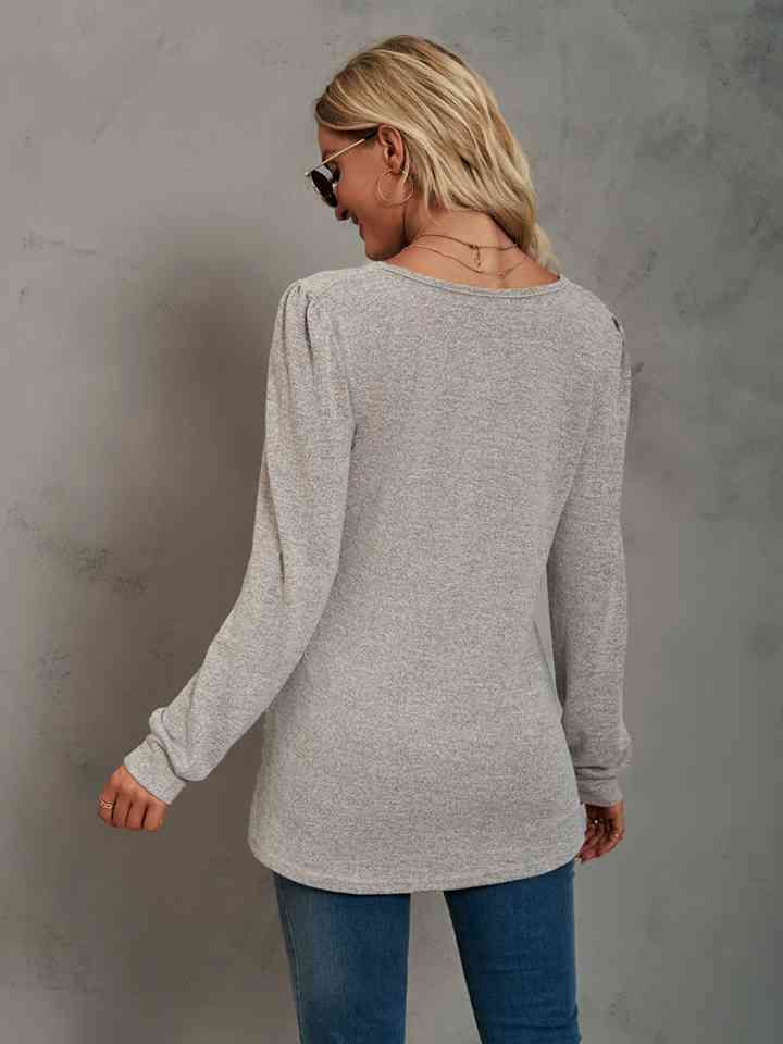 Heathered Square Neck Ladies Long Sleeve Tee - Premium Ladies Long-sleeve -  Follower Of Faith Apparel Heathered long sleeve tee, K.C, Ladies long sleeve, Ladies Long Sleeve Tee, Ship From Overseas, Square neck Shop our Christian T-Shirts & Apparel