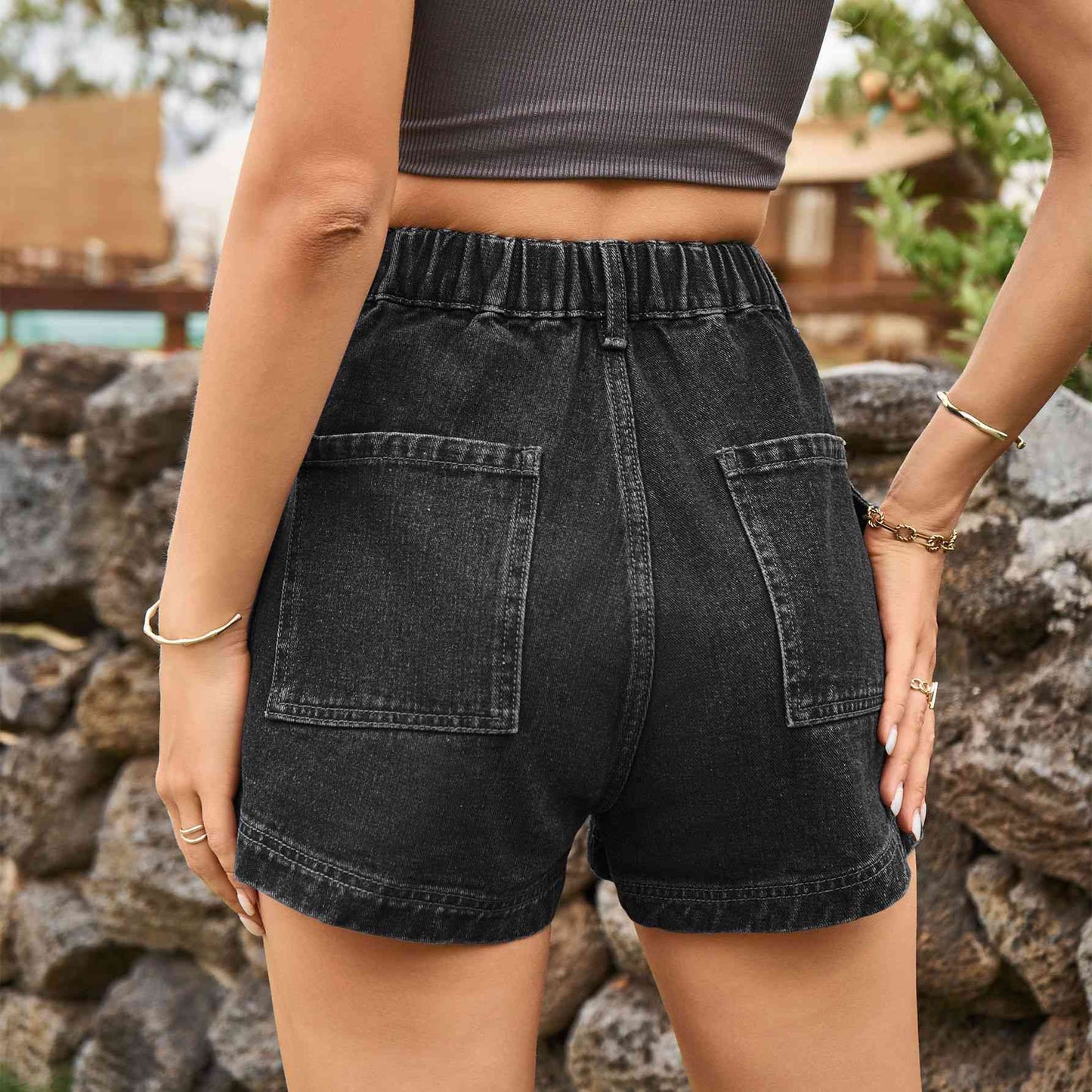 High-Waist Ladies Denim Shorts - Premium Ladies shorts -  Follower Of Faith Apparel Ladies Shorts, Manny, Sale, Ship From Overseas, Shipping delay January 30 - February 17, womens apparel, Womens bottoms, Womens shorts Shop our Christian T-Shirts & Apparel