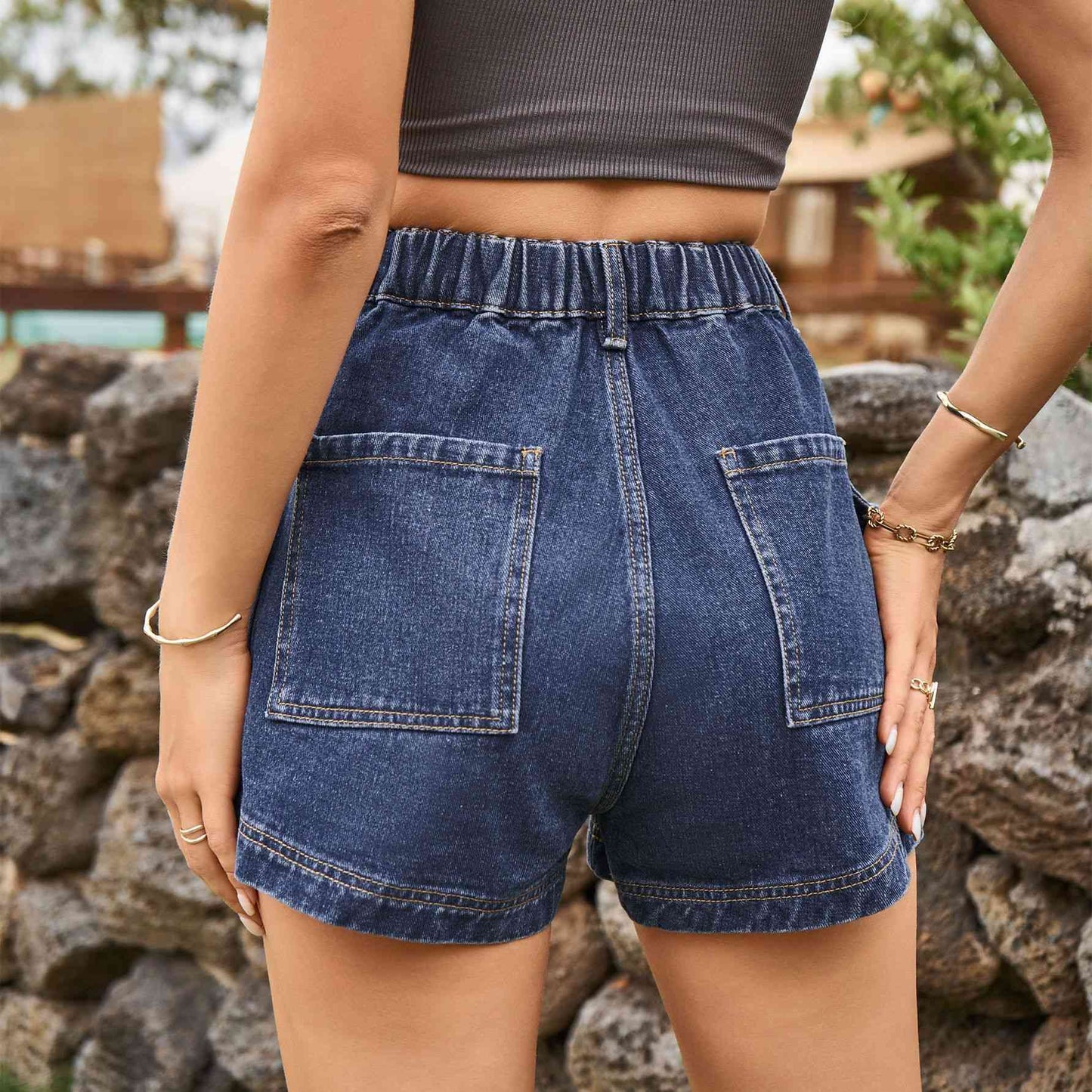 High-Waist Ladies Denim Shorts - Premium Ladies shorts -  Follower Of Faith Apparel Ladies Shorts, Manny, Sale, Ship From Overseas, Shipping delay January 30 - February 17, womens apparel, Womens bottoms, Womens shorts Shop our Christian T-Shirts & Apparel