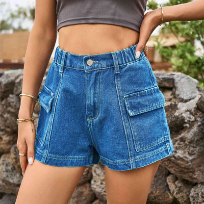 High-Waist Ladies Denim Shorts - Premium Ladies shorts -  Follower Of Faith Apparel Ladies Shorts, Manny, Sale, Ship From Overseas, Shipping delay January 30 - February 17, womens apparel, Womens bottoms, Womens shorts Shop our Christian T-Shirts & Apparel