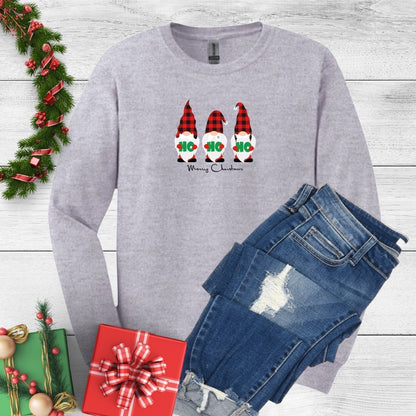 Ho Ho Ho Merry Christmas Ladies Long Sleeve Tee - Premium Long-sleeve -  Follower Of Faith Apparel Christmas apparel, Crew neck, Gnomes Christmas tee, Ho Ho Ho gnomes, Ho Ho Ho t shirt, Holiday apparel, Ladies long sleeve tee, Long sleeve Christmas shirt, Long Sleeves, Regular fit Shop our Christian T-Shirts & Apparel