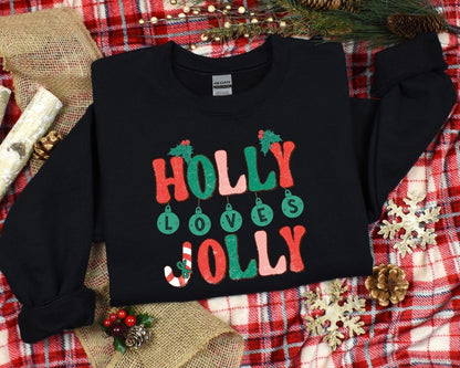 Holly Loves Jolly Christmas Ladies Sweatshirt - Premium Sweatshirt -  Follower Of Faith Apparel Christmas apparel, Christmas clothing, Crew neck, DTG, Holiday cheer, Holiday clothing for ladies, Holly loves jolly sweatshirt, New, Oversized sweatshirt, Regular fit, Sweatshirts, Women's Clothing Shop our Christian T-Shirts & Apparel