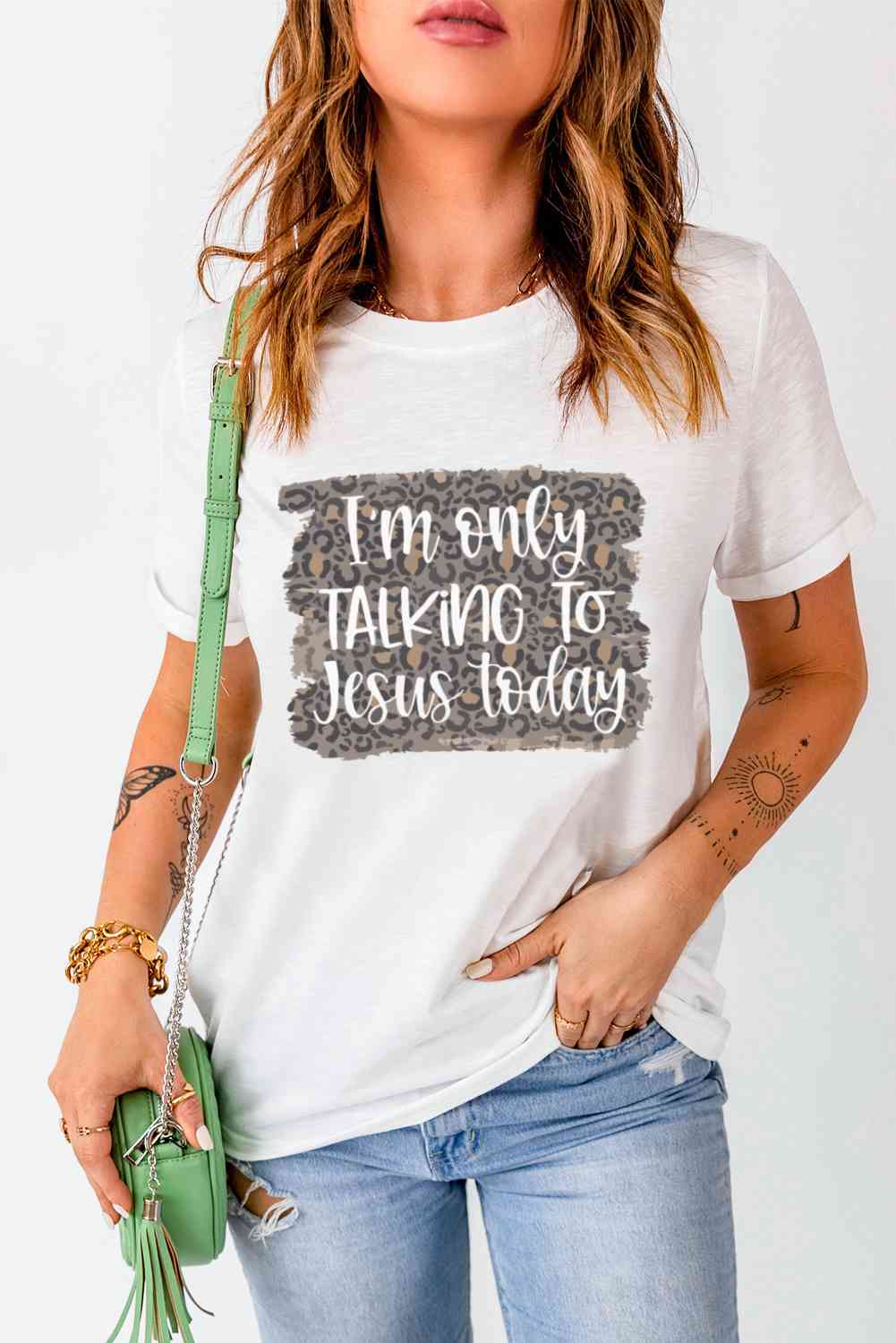 I’m Only Talking To Jesus Today Ladies T-Shirt - Follower Of Faith Apparel