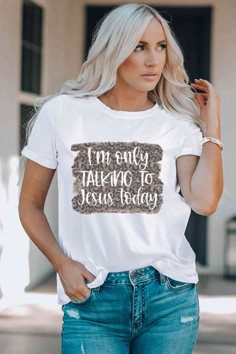 I’m Only Talking To Jesus Today Ladies T-Shirt - Follower Of Faith Apparel