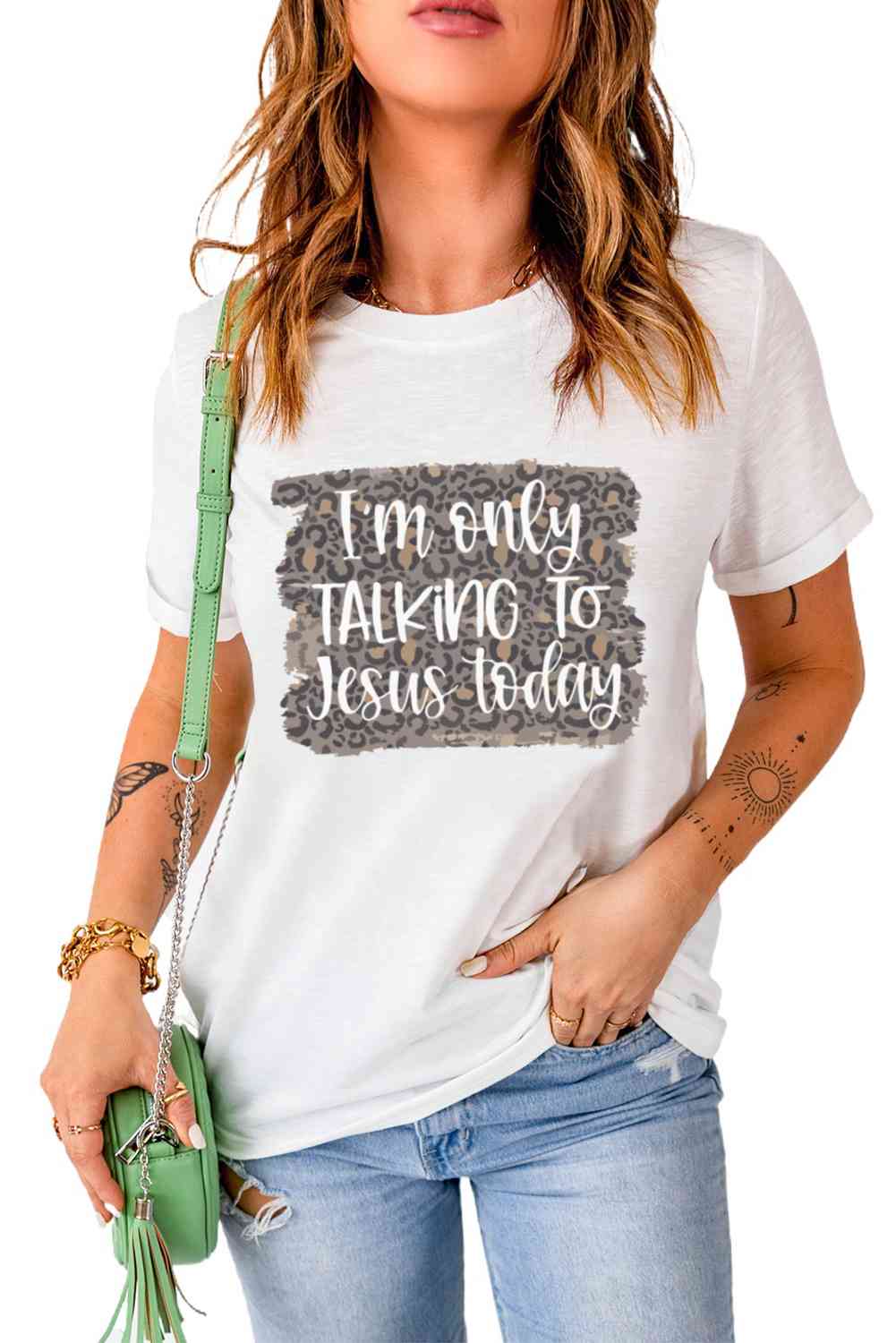 I’m Only Talking To Jesus Today Ladies T-Shirt - Follower Of Faith Apparel