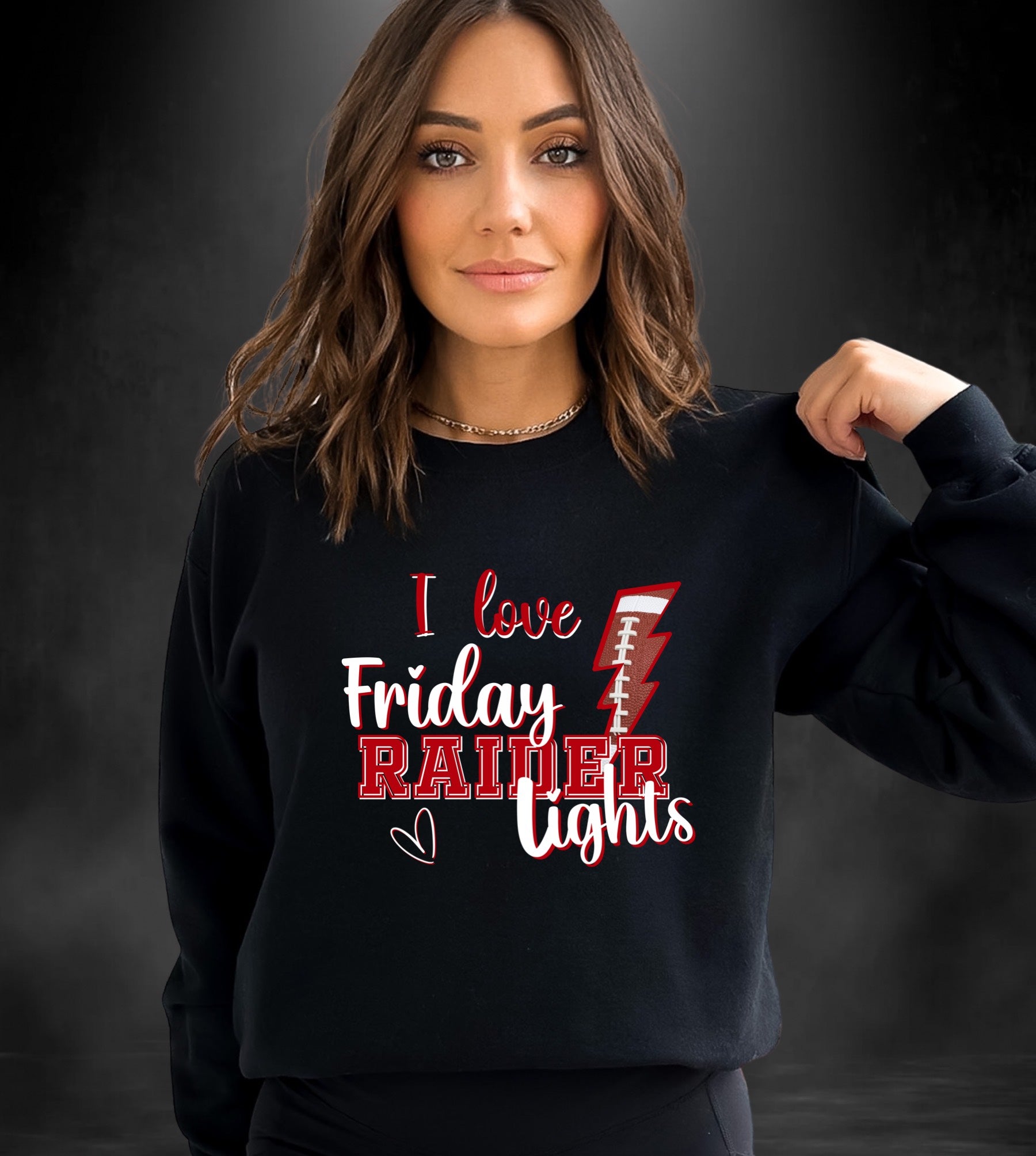 I Love Friday Raider Lights Sweatshirt - Winnsboro - Premium Sweatshirt -  Follower Of Faith Apparel Crew neck, DTG, Friday night lights, Friday raider lights, Men's Clothing, Neck Labels, Red Raiders football, Regular fit, Sweatshirts, TikTok, Unisex, Winnsboro red raiders, Women's Clothing, Women’s sweatshirt Shop our Christian T-Shirts & Apparel