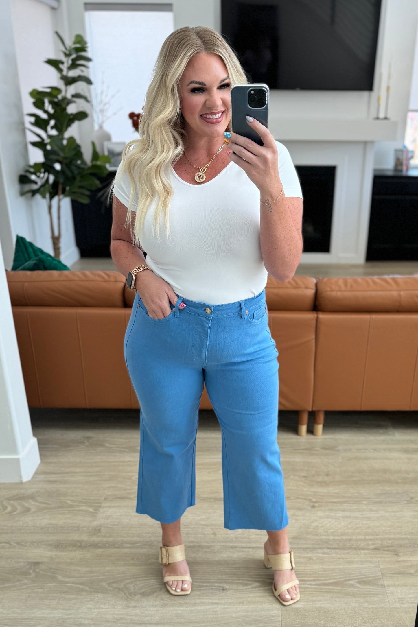 Lisa High Rise Control Top Wide Leg Crop Jeans in Sky Blue - Premium Denim -  Follower Of Faith Apparel 0/24, 1/25, 11/30, 13/31, 14W, 15/32, 16W, 18W, 20W, 22W, 24W, 3-27-2024, 3/26, 4-10-2024, 4-18-2024, 4-26-2024, 5/27, 6-19-2024, 6-4-2024, 7-1-2024, 7/28, 8-26-2024, 88843, 9/29, Bottoms, JB3-27-2024, JBAvailableNow, JBFlashSept24, Jordan, Judy Blue, Lex Shop our Christian T-Shirts & Apparel