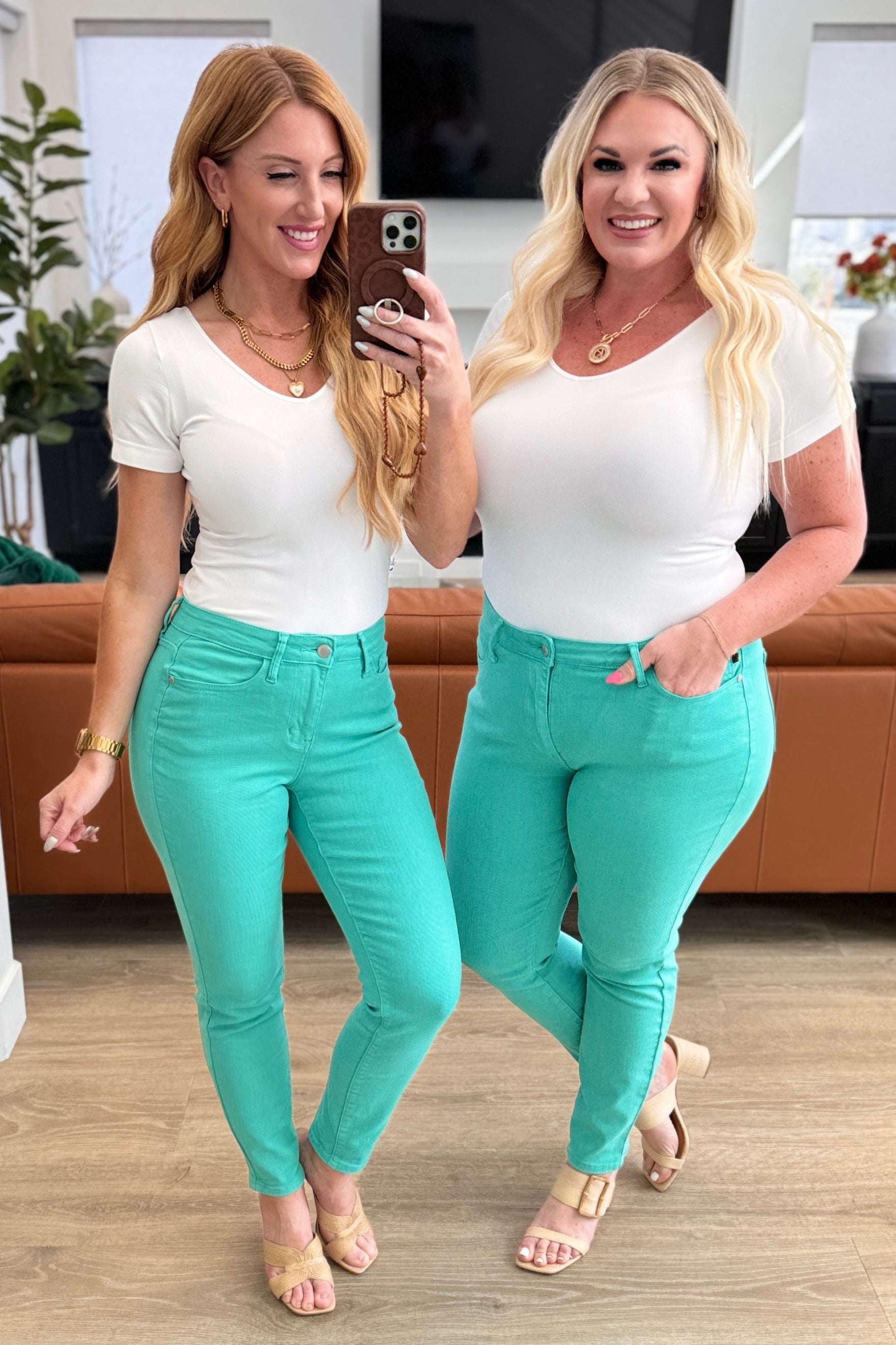 Judy Blue Bridgette High Rise Slim Aquamarine Jeans - Premium Denim -  Follower Of Faith Apparel 0/24, 1/25, 11/30, 13/31, 14W, 15/32, 16W, 18W, 20W, 22W, 24W, 3-19-2024, 3-28-2024, 3-29-2024, 3-6-2024, 3/26, 4-19-2024, 5-1-2024, 5/27, 6-6-2024, 7-1-2024, 7/28, 8-26-2024, 88689, 9/29, Bottoms, Denim, flatrate, JB3-6-2024, JBAvailableNow, JBFlashSept24, Jordan, Judy Blue Shop our Christian T-Shirts & Apparel