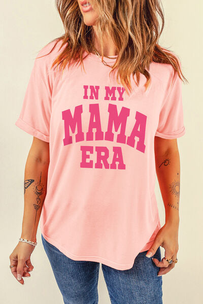 IN MY MAMA ERA Round Neck T-Shirt - Premium Ladies T-Shirt -  Follower Of Faith ApparelIn my moms era, Ladies short sleeve t shirt, Mom, Mom clothing, Mom life, Ship From Overseas, Shipping delay February 8 - February 16, SYNZ Shop our Christian T-Shirts & Apparel