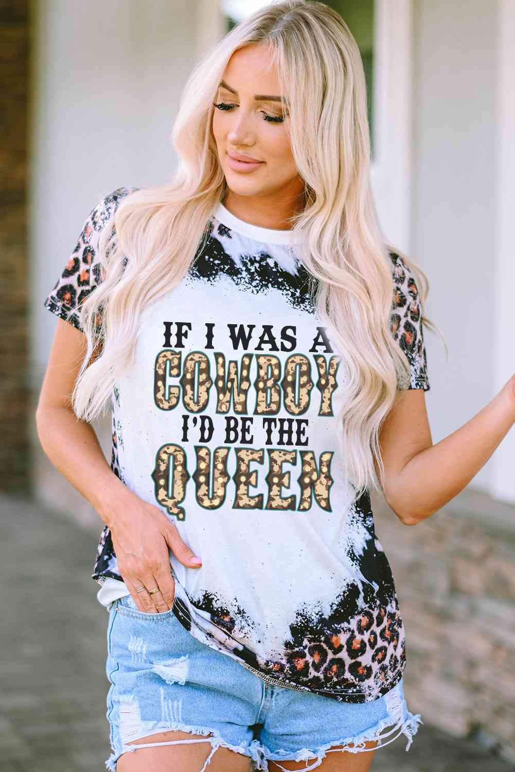 If I Was A Cowboy I’d Be The Queen Leopard Ladies Short sleeve Tee - Premium  -  Follower Of Faith Apparel Christian cowgirl shirts, Cowgirl apparel, cowgirl life, Cowgirl Life t shirt, Cowgirl life t shirts, Cowgirl t shirts, Cowgirl tees, If i was a cowboy I’d be the queen Tee, ladies Short sleeve, ladies Short Sleeve t shirt, ladies Short Sleeve tee, ladies short sleeve tees, Ship From Overseas, SYNZ, T shirts for cowgirls Shop our Christian T-Shirts & Apparel