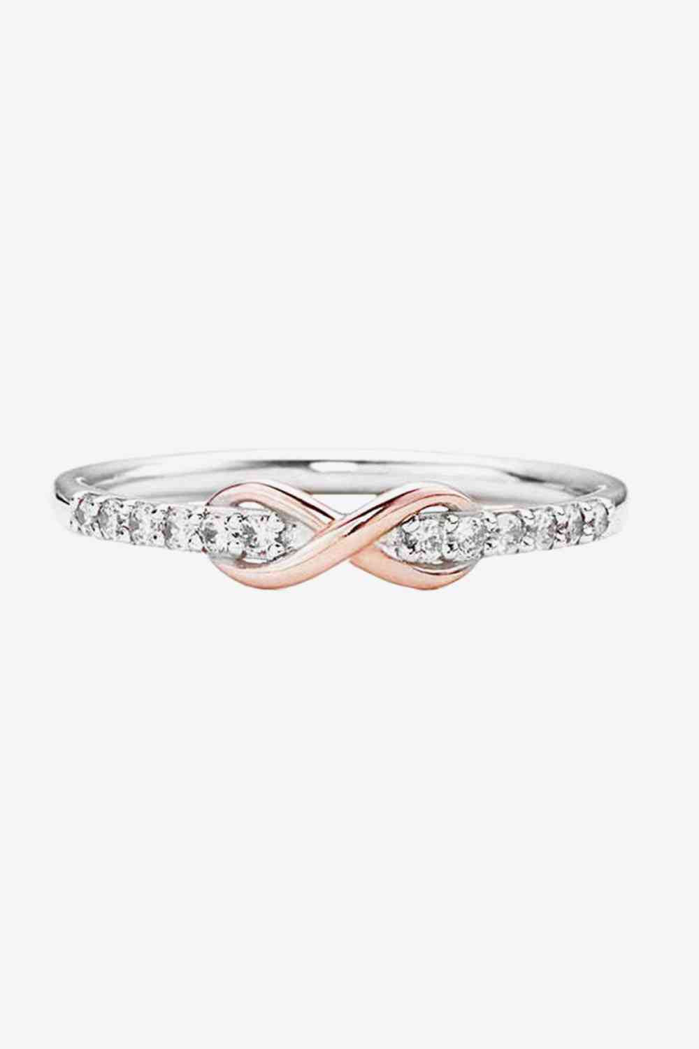 Infinity Contrast Zircon Sterling Silver Ring - Follower Of Faith Apparel