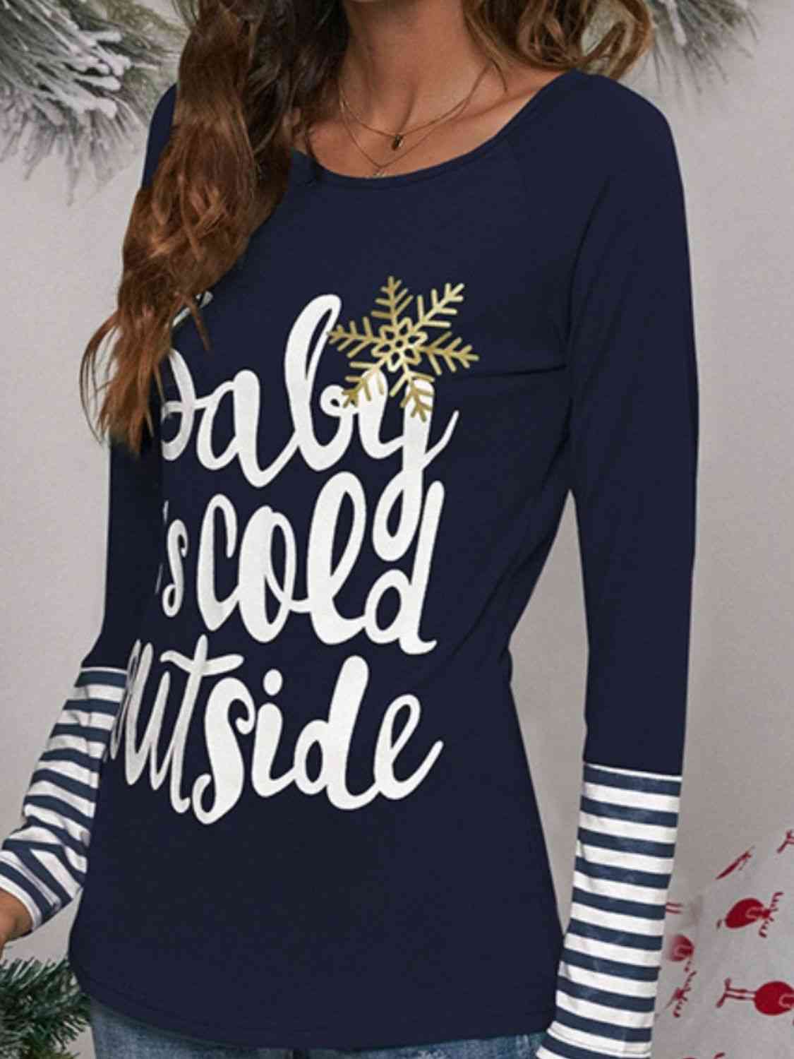 It’s Cold Outside Striped Ladies Long Sleeve Tee - Premium Ladies Long-sleeve -  Follower Of Faith Apparel Christian apparel for ladies, Christian long sleeve t shirts for ladies, Ladies christmas long sleeve tee, Ladies long sleeve, Ladies Long Sleeve Tee, Ladies Striped shirt, N@X, Ship From Overseas, Stripes long sleeve shirt Shop our Christian T-Shirts & Apparel