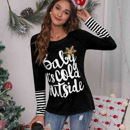 It’s Cold Outside Striped Ladies Long Sleeve Tee - Premium Ladies Long-sleeve -  Follower Of Faith Apparel Christian apparel for ladies, Christian long sleeve t shirts for ladies, Ladies christmas long sleeve tee, Ladies long sleeve, Ladies Long Sleeve Tee, Ladies Striped shirt, N@X, Ship From Overseas, Stripes long sleeve shirt Shop our Christian T-Shirts & Apparel