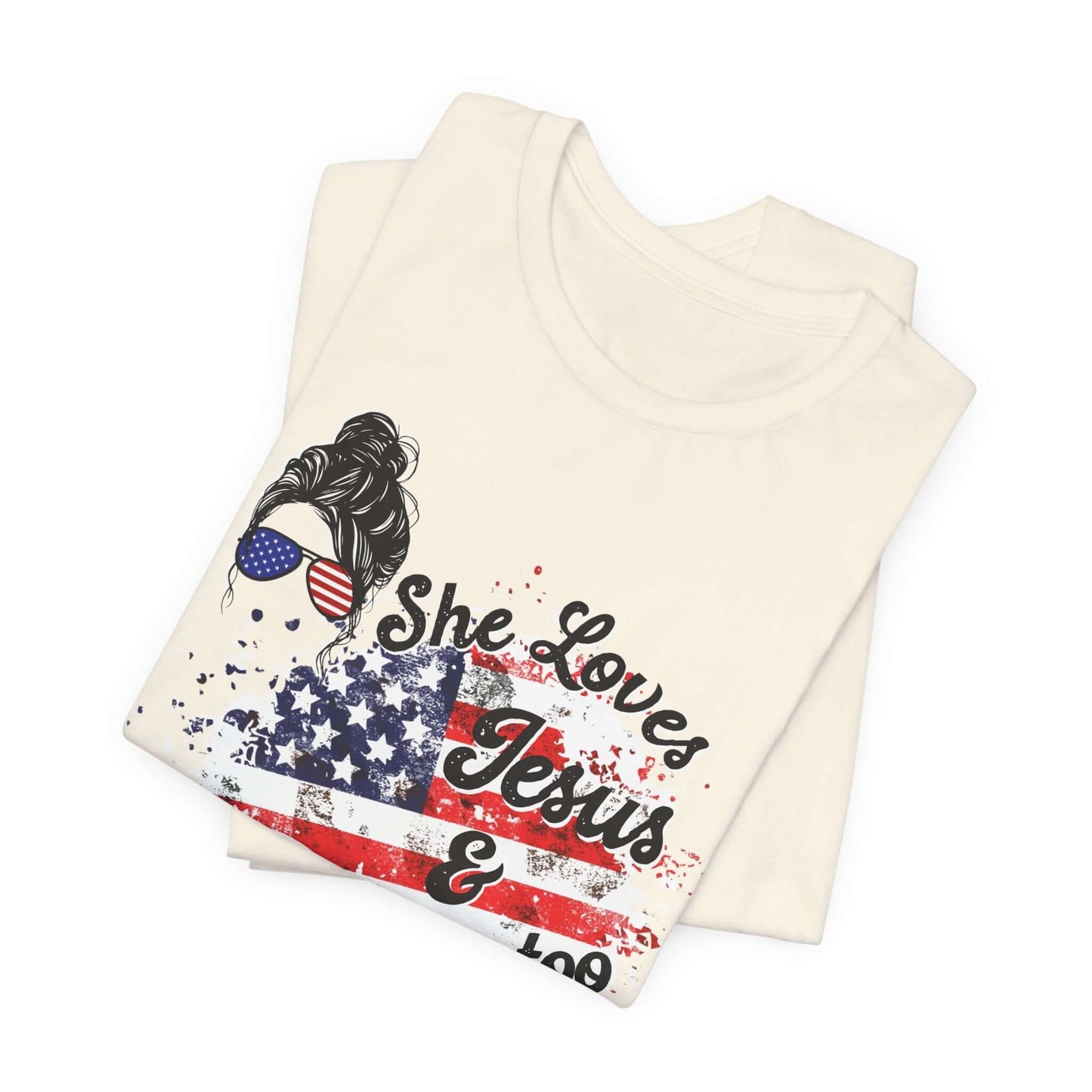 Jesus & America T-Shirt - Premium T-Shirt -  Follower Of Faith Apparel america, american flag, Casual Wear, Christian Apparel, faith, Fourth of July, Independence day, jesus, Jesus & America T-Shirt, ladies, Ladies T-Shirt, loves, new arrivals, Sale, shirt, USA, womens fourth of july outfit Shop our Christian T-Shirts & Apparel