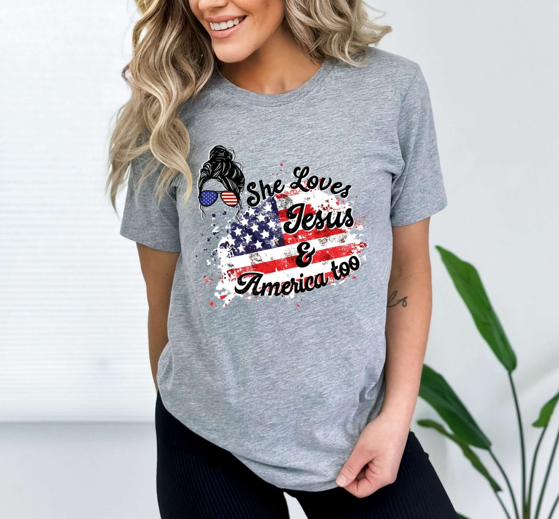 Jesus & America T-Shirt - Premium T-Shirt -  Follower Of Faith Apparel america, american flag, Casual Wear, Christian Apparel, faith, Fourth of July, Independence day, jesus, Jesus & America T-Shirt, ladies, Ladies T-Shirt, loves, new arrivals, Sale, shirt, USA, womens fourth of july outfit Shop our Christian T-Shirts & Apparel