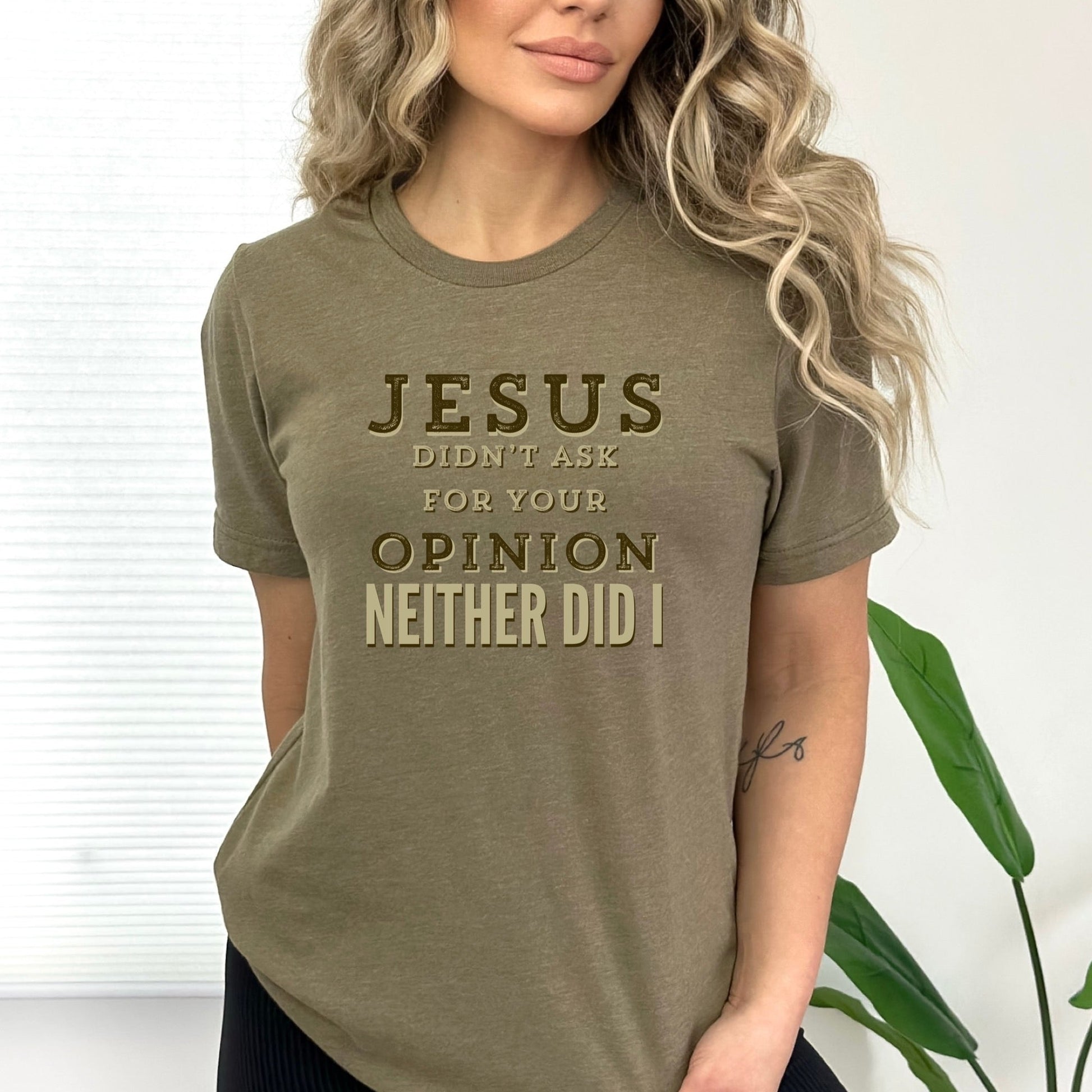 Jesus Didn't Ask For Your Opinion Ladies T-Shirt - Premium Ladies T-Shirt -  Follower Of Faith ApparelChristian T Shirts, Cotton, Crew neck, funny Christian tees, Jesus didn't ask for your opinion nor did I t shirt, ladies Christian t shirts, ladies Short sleeve, Regular fit, T-shirts, Unisex, women's Christian t shirts, Women's Clothing, Women’s Christian t shirts Shop our Christian T-Shirts & Apparel