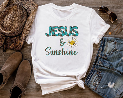 Jesus & Sunshine Ladies Short Sleeve Tee{{ shop.domain }PrintifyChristian  shirts for women, Christian T shirt, Christian T shirt for women, Christian t shirts for 